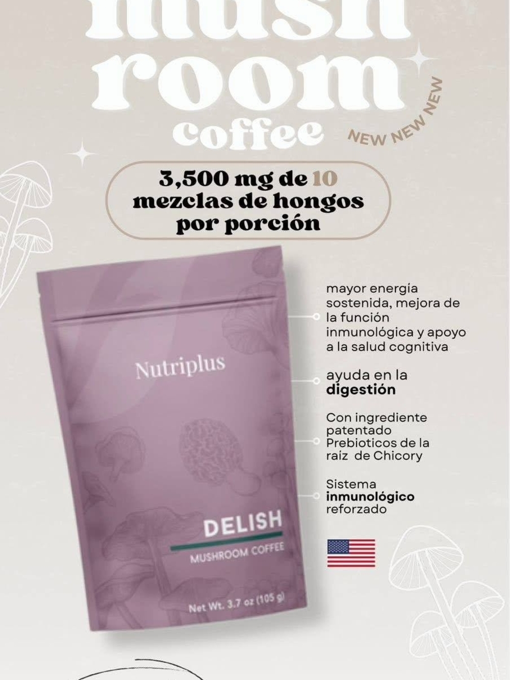 Farmasi Delish Mushroom Coffee – Lavender Pink Pouch